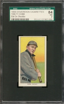 1909-11 T206 White Border Ty Cobb, Bat On Shoulder, "Sovereign" Back – SGC 84 NM 7